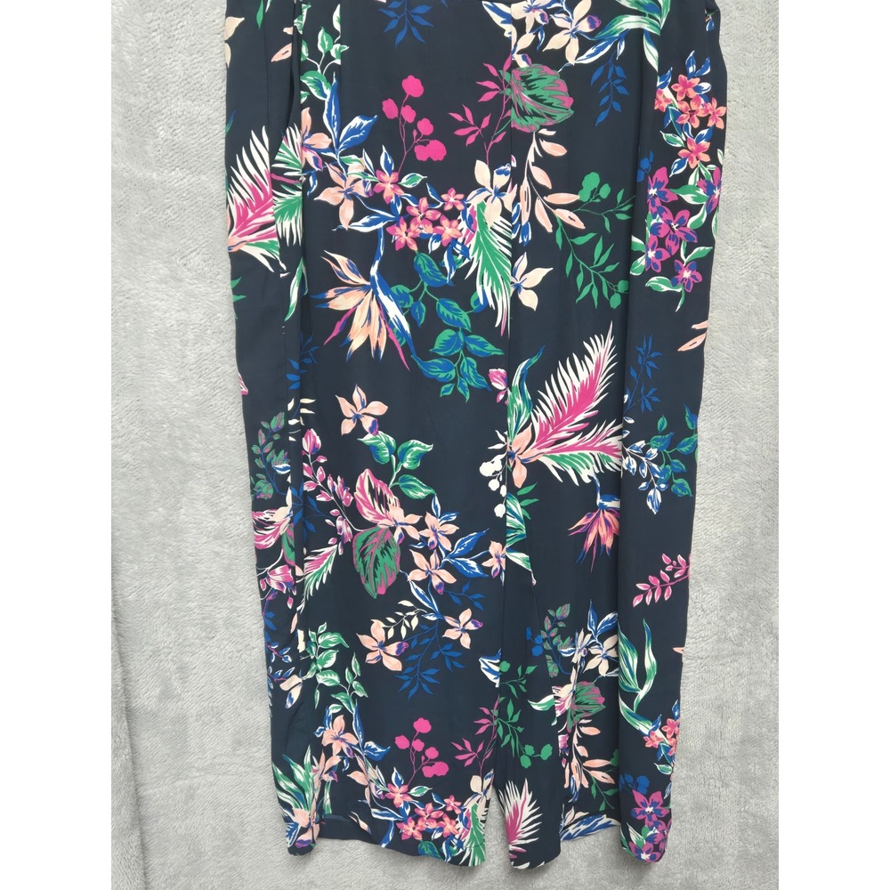 Joe Fresh Tropical Floral Wide Leg Pants Navy Pink Blue Green Large WS8B156100